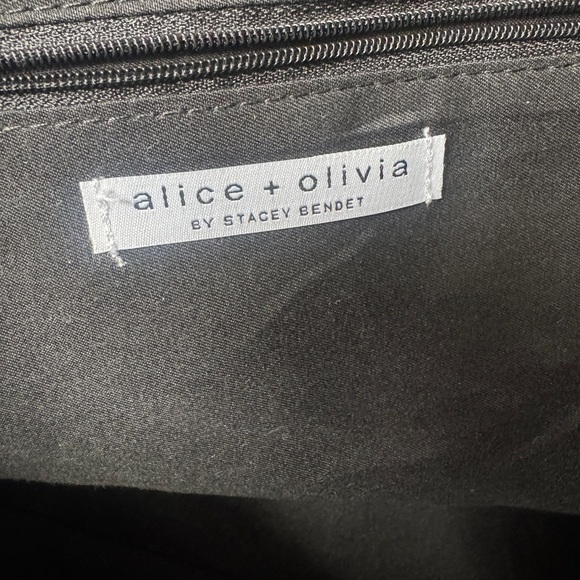 Alice + Olivia Daisy Print Weekend Duffel Bag By Stacey Bendet 16" x 11" Black - Picture 11 of 12